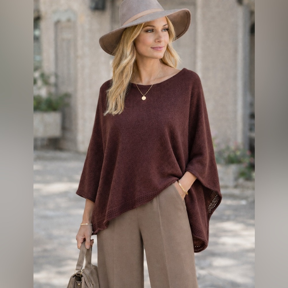 Garnet Hill | Cashmere Ruana Poncho